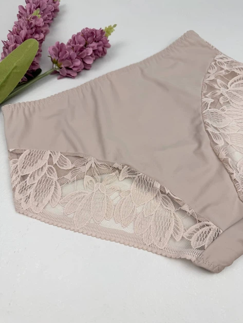 Слипы с цветочным кружевом 8204, 4XL (ОБ 126-133), Кофейный - изображение 5