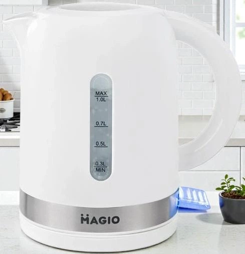 Електрочайник Magio 1360 Вт, чайник електричний захистом від перегріву та блокуванням увімкнення без води, для кухні та офісу, Білий (ОІІ) - Фото 2 Електрочайник Magio 1360 Вт, чайник електричний захистом від перегріву та блокуванням увімкнення без води, для кухні та офісу, Білий (ОІІ) - зображення 2