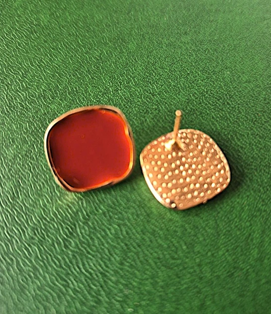Сережки деликатные Прямоугольники jewelry Коричневые терракотовые - Фото 8 Сережки деликатные Прямоугольники jewelry Коричневые терракотовые - изображение 8