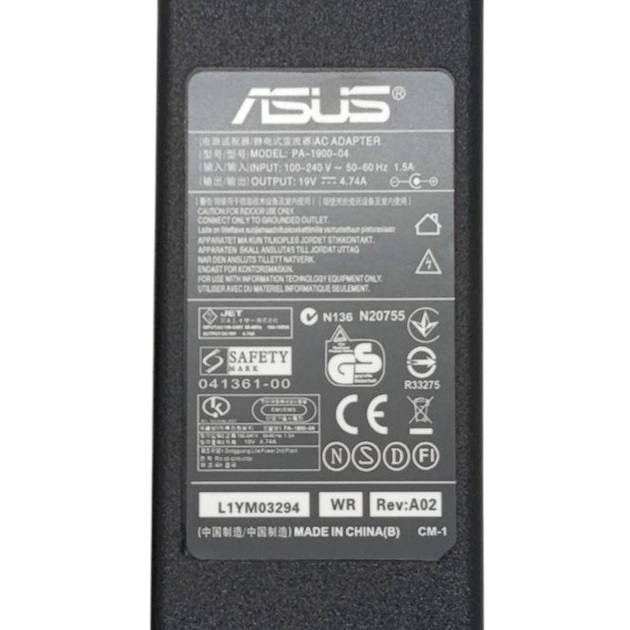 Блок питания для ноутбука ASUS 19V 4.74A (5.5*2.5) без индикатора Black - Фото 7 Блок питания для ноутбука ASUS 19V 4.74A (5.5*2.5) без индикатора Black - изображение 7