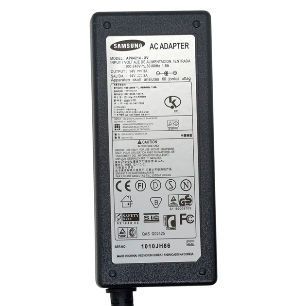 Блок питания для ноутбука Samsung 14V 3A (6.5*4.4) без индикатора Black - Фото 7 Блок питания для ноутбука Samsung 14V 3A (6.5*4.4) без индикатора Black - изображение 7