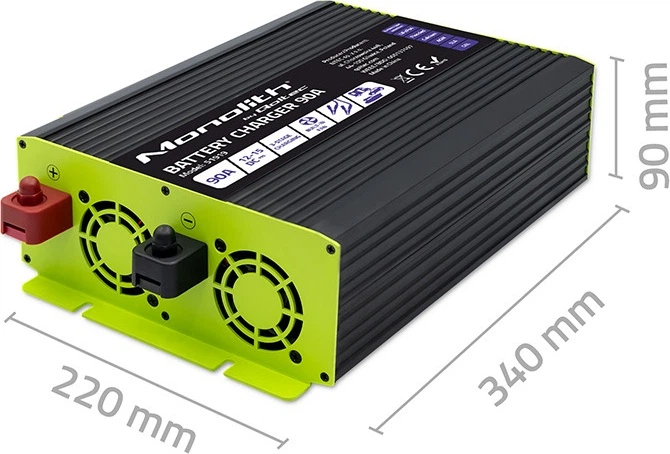 Inteligentna ładowarka Qoltec Monolith do akumulatora LiFePO4/AGM/GEL/SLA 12 V 90 A (5901878519197) - Zdjęcie 11 Inteligentna ładowarka Qoltec Monolith do akumulatora LiFePO4/AGM/GEL/SLA 12 V 90 A (5901878519197) - obraz 11