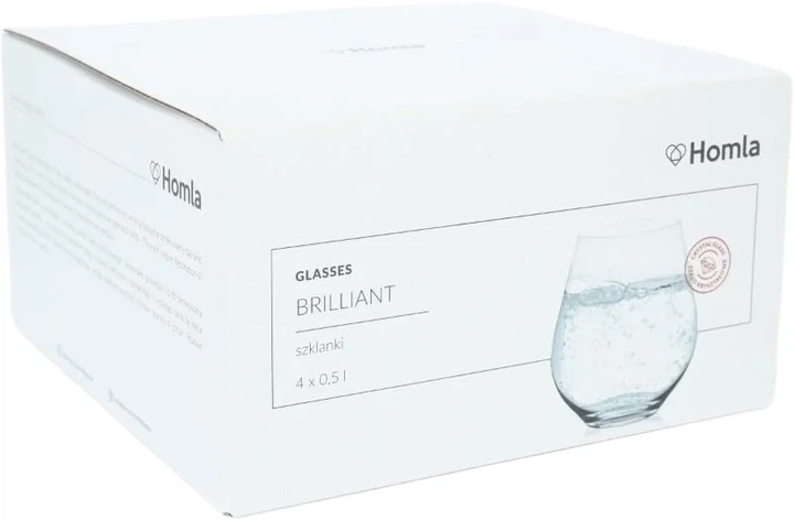 Набір склянок Homla Brilliant із кришталевого скла 4x500 мл (5902869952535) - зображення 2