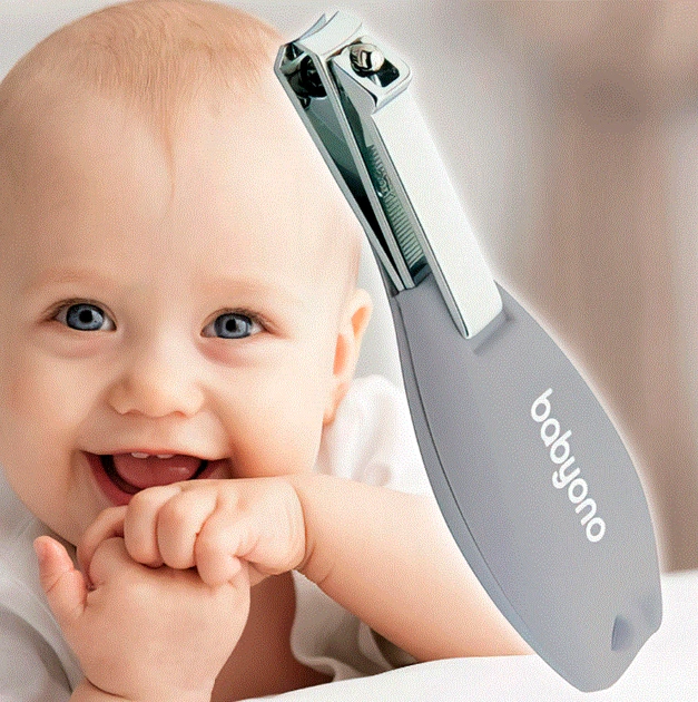 Дитячі косметичні щипчики з ергономічною ручкою Baby Ono Сірий 065/03 - зображення 2