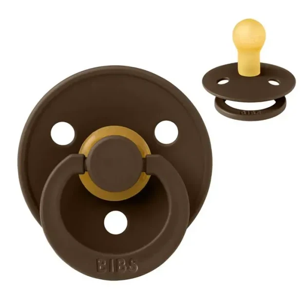 Пустушка BIBS 0-6 міс Colour Latex Round Mocha в контейнері для зберігання - зображення 2