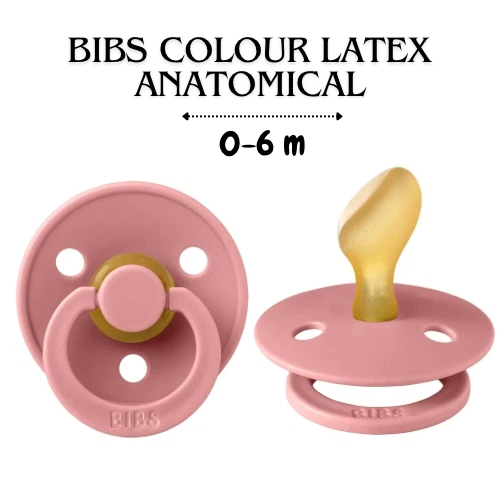 Соска пустушка BIBS 0-6 m Colour Latex Anatomical (анатомічна) – Dusty Pink - Фото 1 Соска пустушка BIBS 0-6 m Colour Latex Anatomical (анатомічна) – Dusty Pink - изображение 1