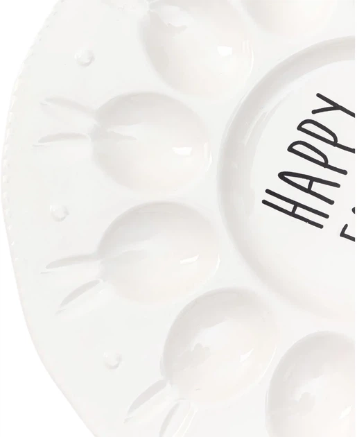 Talerz na jajka Homla Balsh z napisem biały 28 cm (5904183845210) - obraz 3