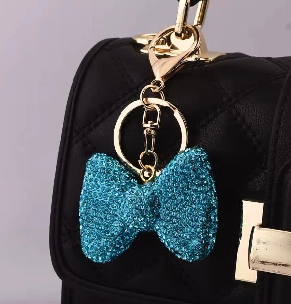 Брелок Swarovski Bow Blue для телефонов стильное украшение с кристаллами для аксессуаров и подарков - изображение 2