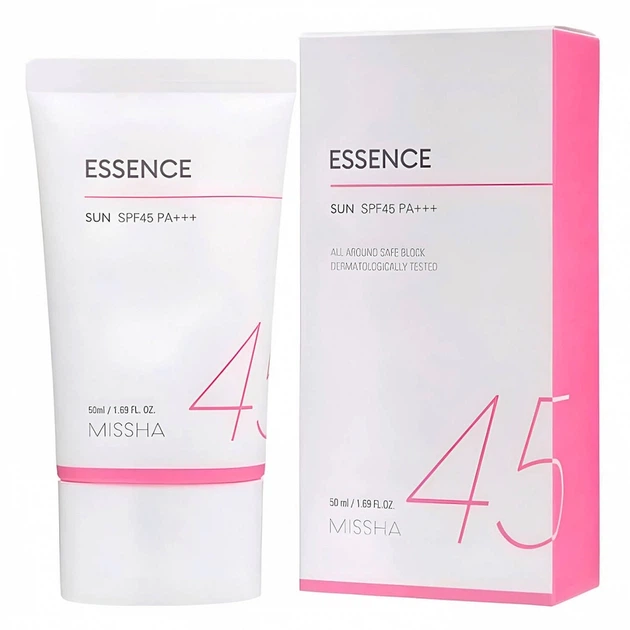 Сонцезахисна есенція Missha All Around Safe Block Essence Sun SPF45/PA+++ 50 ml - Фото 2 Сонцезахисна есенція Missha All Around Safe Block Essence Sun SPF45/PA+++ 50 ml - зображення 2