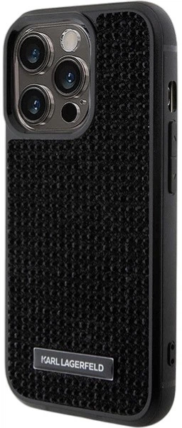 Etui Karl Lagerfeld Rhinestone Logo Metal Plate do Apple iPhone 15 Pro Black (3666339163136) - obraz 2