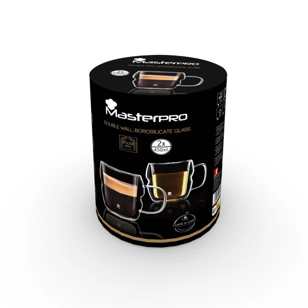 Набор чашек MasterPro Mixology с двойными стенками 450мл 2 предмета (BGMP-20206) - изображение 4