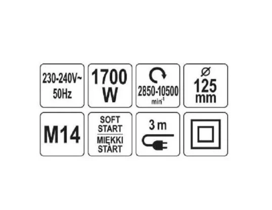 Шлифмашина угловая YATO YT-821024 - изображение 4