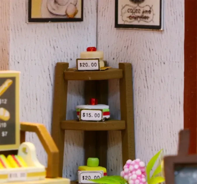 3D Румбокс DIY DollHouse "Coffee Time" кафе+ Пылезащитный купол C006Z - изображение 4