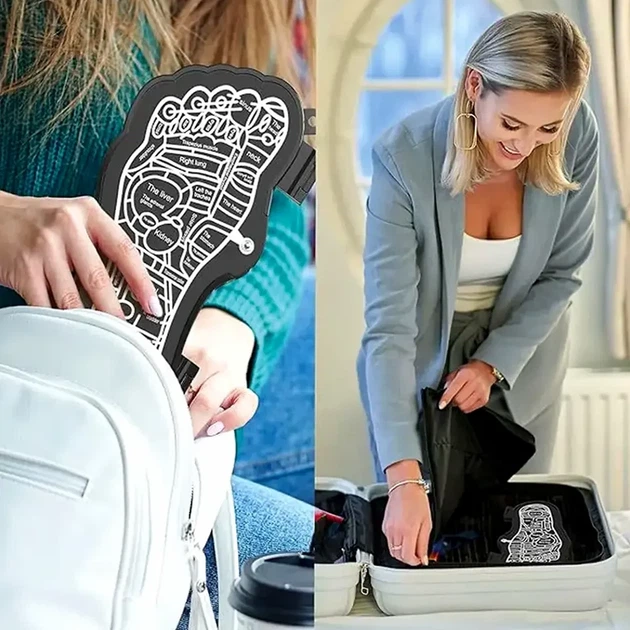 Масажний килимок для ніг 8 режимів USB акумуляторний чорний Foot Massager 8R - зображення 8