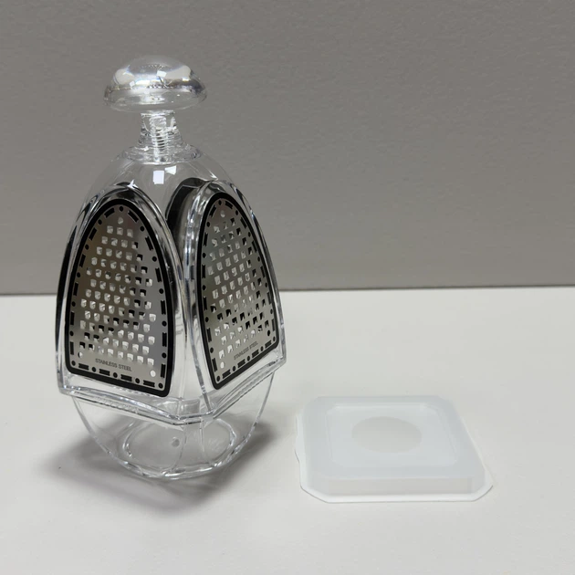 Терка 4-гранная с контейнером 7,5х7,5х12,3 см A-PLUS GR-1057 прозрачная - изображение 6