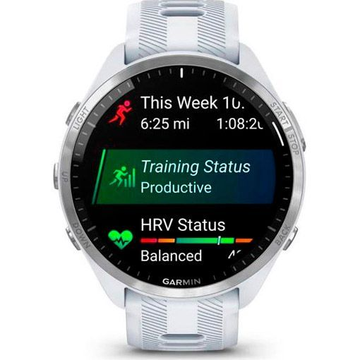 Смарт-часы Garmin Forerunner 965 Titanium Bezel with Whitestone Case Silicone Band (010-02809-01/11 - изображение 4