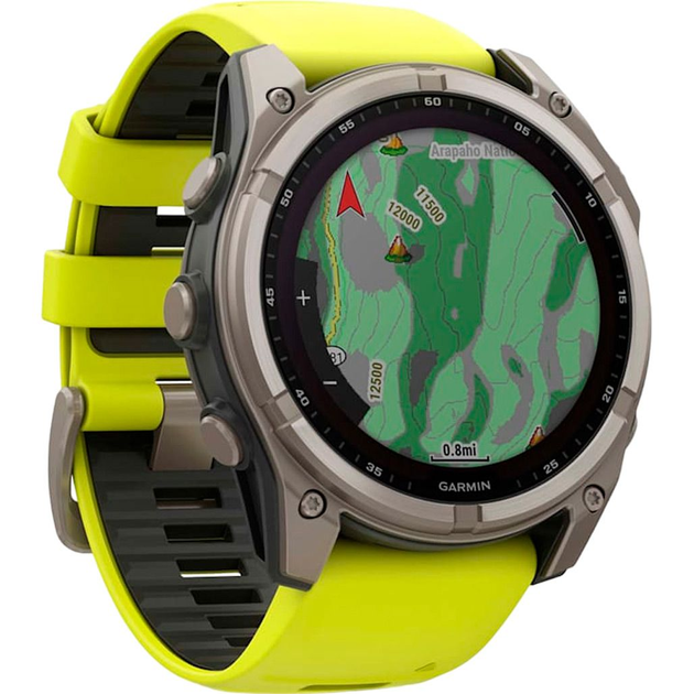 Смарт-часы Garmin Fenix 8 Solar Sapphire 47mm Titanium with Amp Yellow/Graphite Silicone Band (010-02906-21) - изображение 3