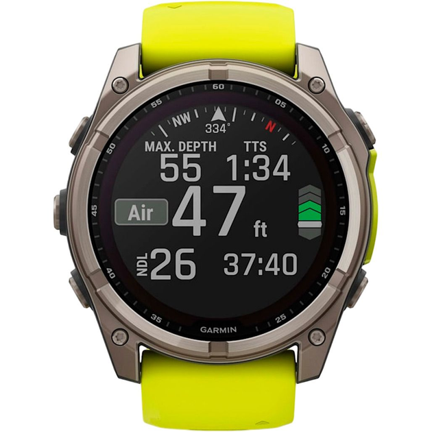 Смарт-часы Garmin Fenix 8 Solar Sapphire 47mm Titanium with Amp Yellow/Graphite Silicone Band (010-02906-21) - изображение 10