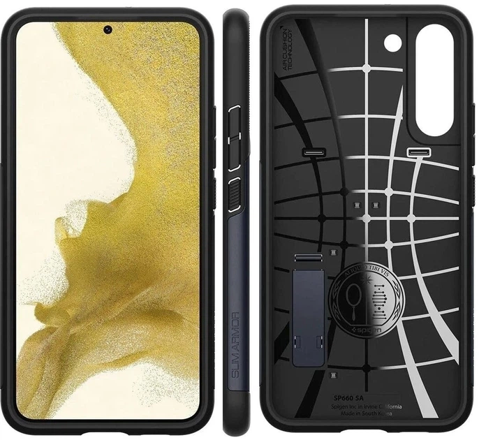Чохол протиударний з підставкою Spigen Slim Armor для Samsung Galaxy S22 (S901) Slate ACS04014 - Фото 6 Чохол протиударний з підставкою Spigen Slim Armor для Samsung Galaxy S22 (S901) Slate ACS04014 - зображення 6