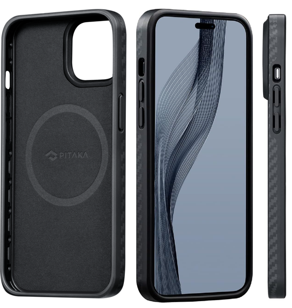 Чохол протиударний Pitaka Military Grade MagSafe MagEz Case Pro 3 для iPhone 14 Pro 1500D Black/Grey (KI1401PP) - Фото 9 Чохол протиударний Pitaka Military Grade MagSafe MagEz Case Pro 3 для iPhone 14 Pro 1500D Black/Grey (KI1401PP) - изображение 9