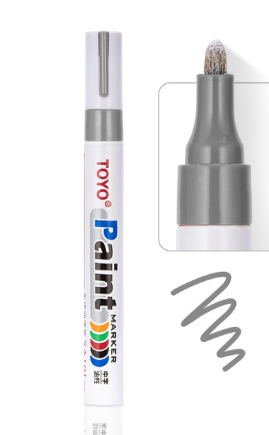 Универсальный Красящий Маркер TOYO Paint Marker - Серебристый Металлик - Фото 1 Универсальный Красящий Маркер TOYO Paint Marker - Серебристый Металлик - изображение 1