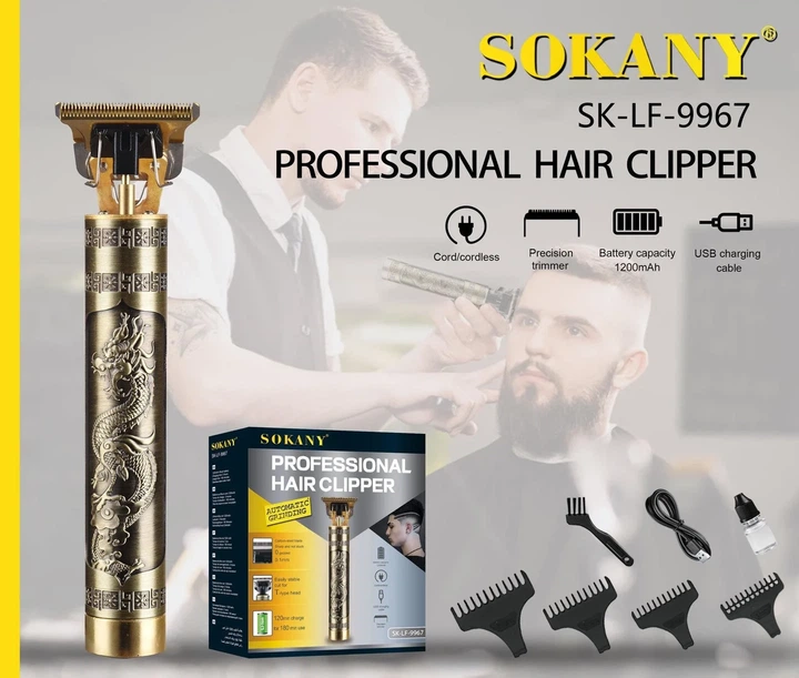Машинка аккумуляторная для стрижки волос SOKANY SK-LF-9967 Золото - изображение 5
