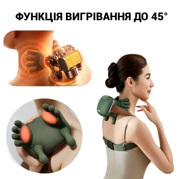 Массажёр для плеч и шеи, N7 с эффектом настоящих рук 3D Shiatsu с подогревом 45° - изображение 4