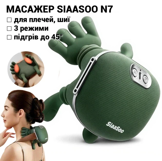 Массажёр для плеч и шеи, N7 с эффектом настоящих рук 3D Shiatsu с подогревом 45° - изображение 5