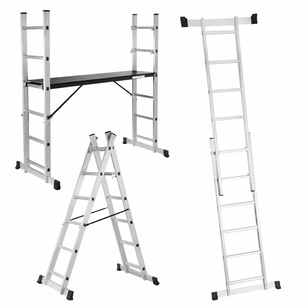 Стремянка алюминиевая раскладная 3в1, 2.83 м, DLSL-101-6 (22) - изображение 5