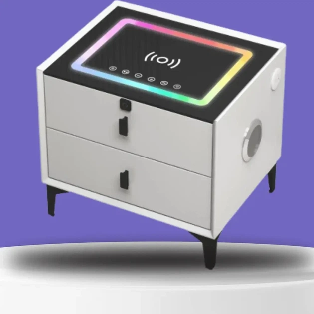Тумбочка для дому з Bluetooth Бездротовим заряджанням і підсвіткою OKOP KP-588 Біла - Фото 3 Тумбочка для дому з Bluetooth Бездротовим заряджанням і підсвіткою OKOP KP-588 Біла - зображення 3