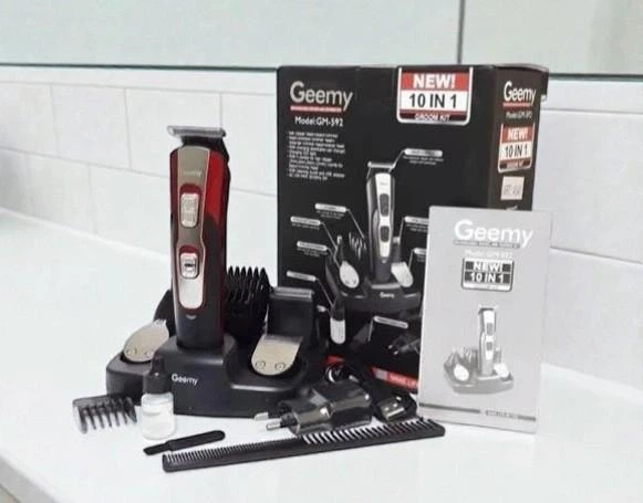 Машинка для стрижки Geemy GM бездротова 10 в 1 з триммером 3 Вт акумуляторна червона (Z9S) - зображення 4