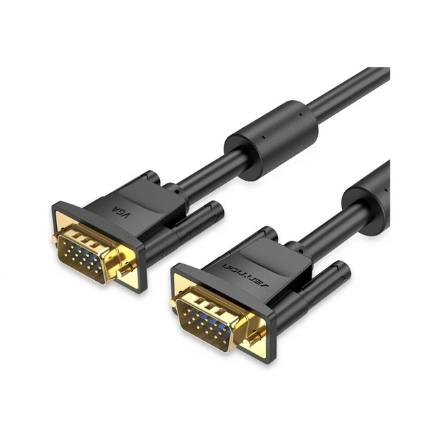 Кабель мультимедийный VGA M to VGA M 5.0m black Vention (DAEBJ) (344234) - Фото 1 Кабель мультимедийный VGA M to VGA M 5.0m black Vention (DAEBJ) (344234) - изображение 1