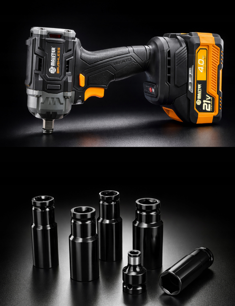 Гайковерт ударний акумуляторний 500Нм Majster Pro - Фото 3 Гайковерт ударний акумуляторний 500Нм Majster Pro - зображення 3