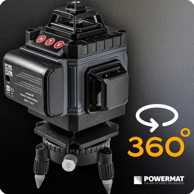 16-рядковий лазерний рівень 4D 360 ° Powermat 40м PM1492 - зображення 2