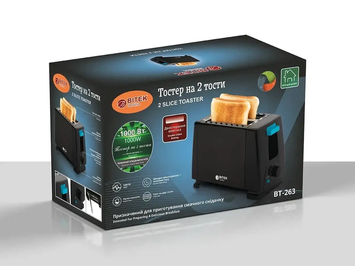 Тостер BITEK BT-263 2 Slice Toaster на 2 тости 1000Вт - изображение 3