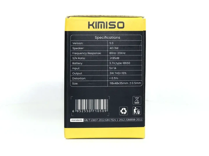 Портативна колонка Bluetooth Kimiso K12 Чорний - зображення 2