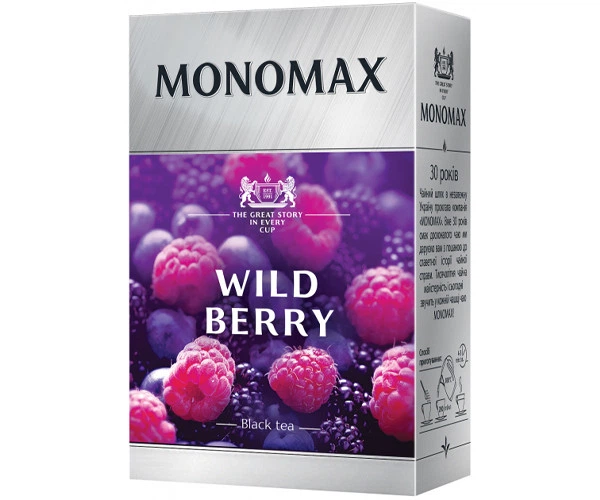 Чорний чай Мономах Wild Berry 80г - Фото 1 Чорний чай Мономах Wild Berry 80г - зображення 1