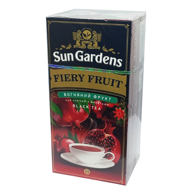 Чай чорний Sun Gardens Fiery Fruit 25 пакетів - Фото 1 Чай чорний Sun Gardens Fiery Fruit 25 пакетів - зображення 1