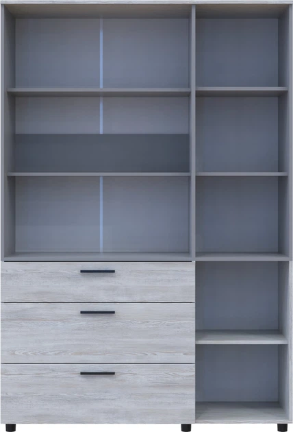 Шкаф для одежды Doros Торн 3 ДСП/3Ш (полки) 135х51.6х200 см Сосна Натти/Серый (44900514) - изображение 5
