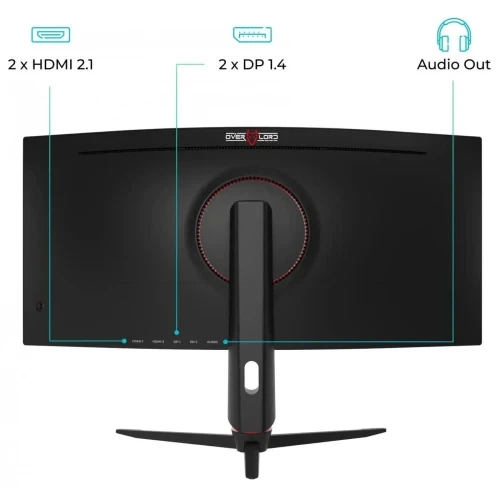Монитор изогнутый 34" Qube Overlord C34UQ180H, Black - Фото 10 Монитор изогнутый 34" Qube Overlord C34UQ180H, Black - изображение 10