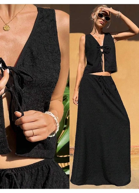 Костюм (топ, спідниця) SHEIN 36 Чорний sz2405248423250706_03 - Фото 1 Костюм (топ, спідниця) SHEIN 36 Чорний sz2405248423250706_03 - зображення 1