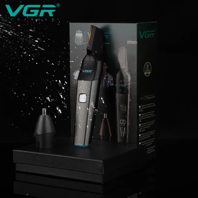Аккумуляторный триммер для носа и ушей + 2 насадки, VGR V-603 / Машинка для стрижки волос в носу - изображение 5
