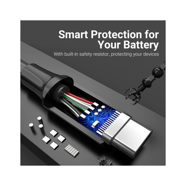 Дата кабель USB 3.0 AM to USB-C 1.5m black Vention (COZBG) (355858) - изображение 5
