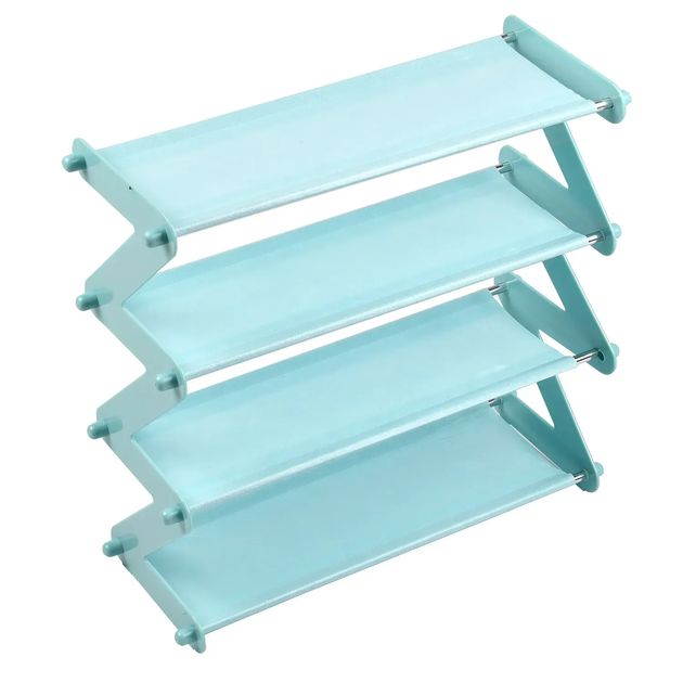 Полиця-органайзер для взуття на 4 полиці Shoe Rack бірюзова - Фото 2 Полиця-органайзер для взуття на 4 полиці Shoe Rack бірюзова - зображення 2