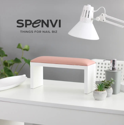 Подставка для маникюра на белых ножках Spenvi Light Pink - Фото 3 Подставка для маникюра на белых ножках Spenvi Light Pink - изображение 3