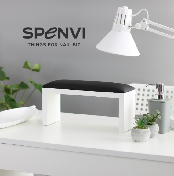 Подставка для маникюра на белых ножках Spenvi Black - Фото 3 Подставка для маникюра на белых ножках Spenvi Black - изображение 3
