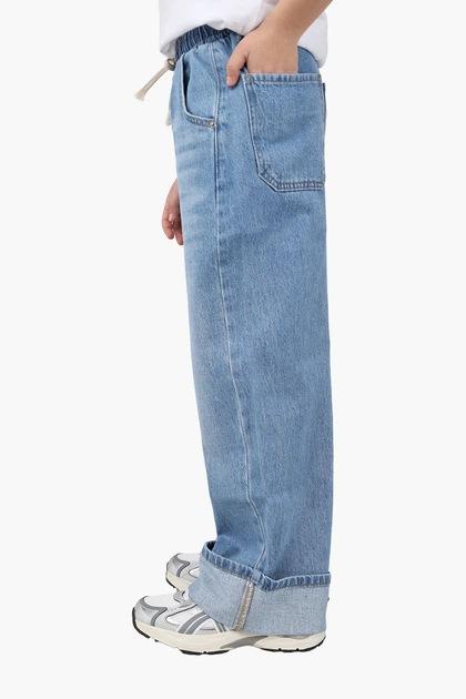 Джинсы wide leg для девочки 134 цвет голубой YUKI ЦБ-00290688 - изображение 2