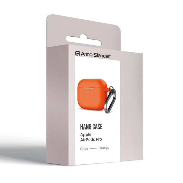 Силиконовый чехол для наушников Apple AirPods Pro, Hang Case, оранжевый, ультратонкий защитный кейс толщиной 2 мм, защита от царапин, пыли и ударов, компактный, с карабином для крепления, ArmorStandart (ARM56065) - Фото 8 Силиконовый чехол для наушников Apple AirPods Pro, Hang Case, оранжевый, ультратонкий защитный кейс толщиной 2 мм, защита от царапин, пыли и ударов, компактный, с карабином для крепления, ArmorStandart (ARM56065) - изображение 8