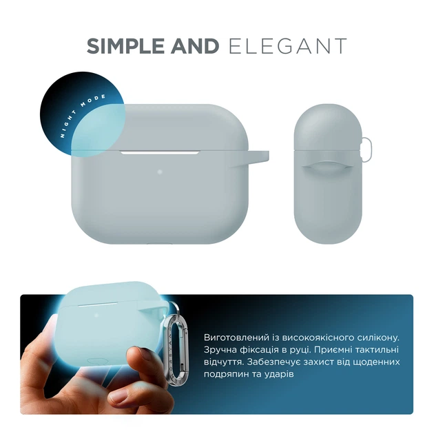 Силиконовый чехол для наушников Apple AirPods Pro, Hang Case, голубой, ультратонкий защитный кейс толщиной 2 мм, защита от царапин, пыли и ударов, компактный, с карабином для крепления, ArmorStandart (ARM56060) - Фото 2 Силиконовый чехол для наушников Apple AirPods Pro, Hang Case, голубой, ультратонкий защитный кейс толщиной 2 мм, защита от царапин, пыли и ударов, компактный, с карабином для крепления, ArmorStandart (ARM56060) - изображение 2