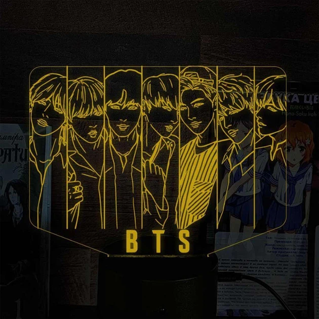 Подарунковий Набір БТС BTS Бантани з нічником Bangtan boys, K-pop БТС Large (28188) - зображення 3